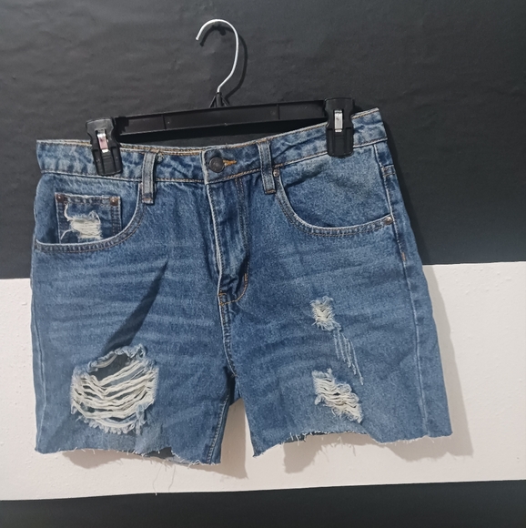 Almost Famous Pants - Almost Famous Women denim blue ripped short pant